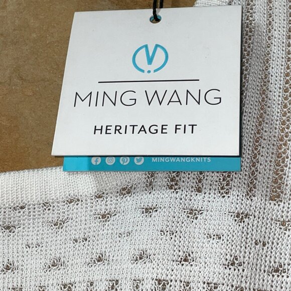 NWT $265 White Heritage Fit Sweater MING WANG XL - Picture 5 of 6